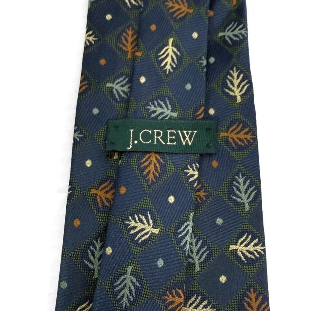J. Crew Silk Leaf Printed Tie